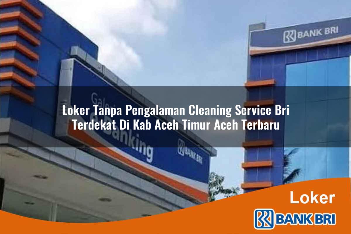 Loker Tanpa Pengalaman Cleaning Service BRI Terdekat di Kab. Aceh Timur, Aceh Terbaru